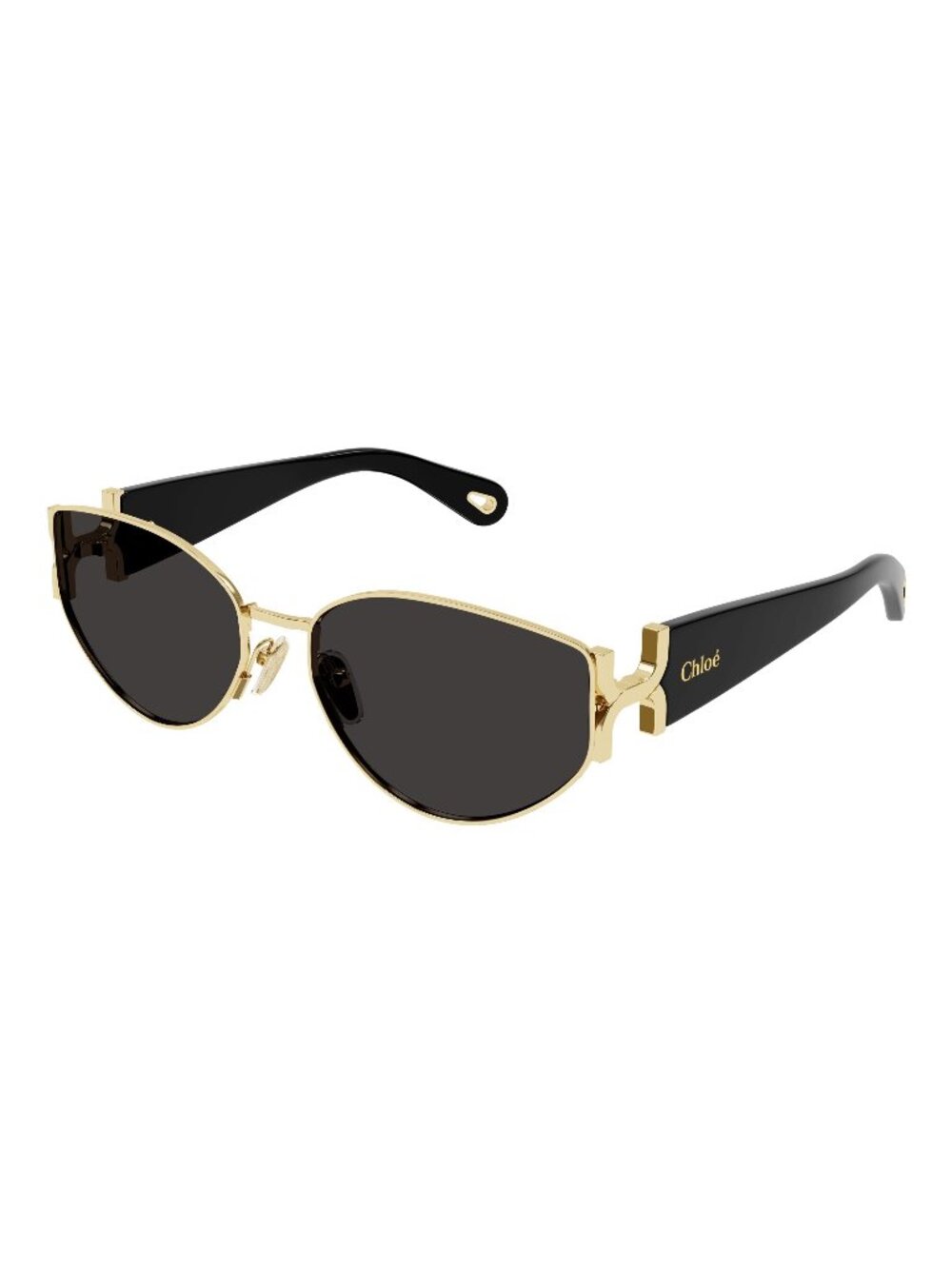 New Chloé Women's Sunglasses Gold Square Grey Lens Metal Frame CH0260S 001 59